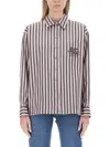 Etro Oversize Fit Logo Shirt In Multi