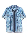 Etro Paisley Print Short-sleeved Shirt In Blue