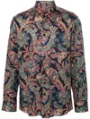 Etro Shirt With Paisley Print In Blue