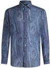 Etro Men's 3-fabrics Formal Shirt In Blue