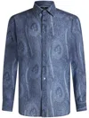 Etro Men's 3-fabrics Formal Shirt In Blue