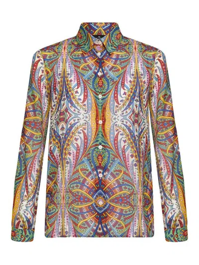 Etro Shirt With Paisley Print In Multicolor
