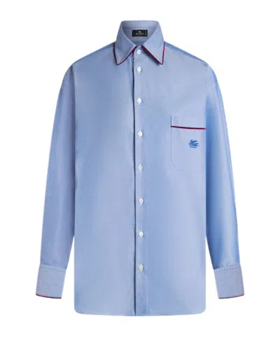 Etro Women's Striped Cotton Shirt In Blue
