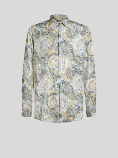 Etro Shirt With Print In Beige