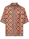 Etro Printed Cotton Short Sleeve Shirt In Yellow & Orange