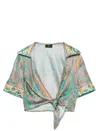 Etro Silk Top In Multi