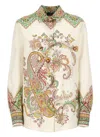Etro Multicolor Shirt With Classic Collar And All-over Paisley Print In Cotton And Silk Woman
