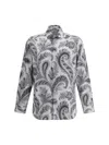 Etro Floral Paisley Button-up Shirt In Gray