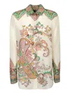 Etro Multicolor Shirt With Classic Collar And All-over Paisley Print In Multi
