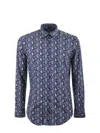 Etro Paisley Pattern Long-sleeved Shirt In Blue