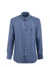 Etro Button-down Collar Cotton Shirt In Blue