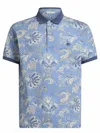 Etro Polo Shirt With Print In Blue