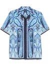 Etro Paisley Print Short-sleeved Shirt In Blue