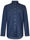 Etro Button-down Collar Cotton Shirt In Blue