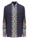 Etro Paisley-print Silk Shirt In Blue