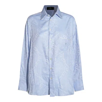 Etro Shirts Blue And Green In Multi