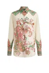 Etro Multicolor Shirt With Classic Collar And All-over Paisley Print In Multi