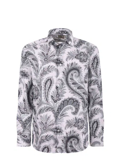 Etro Floral Paisley Button-up Shirt In Gray