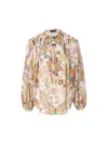 Etro Pleated Paisley Print Cotton Shirt In Multicolor