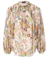 Etro Pleated Paisley Print Cotton Shirt In Multicolor