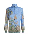 Etro All-over Signature Print Long-sleeved Shirt In Multicolor