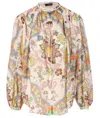 Etro Pleated Paisley Print Cotton Shirt In Multicolor