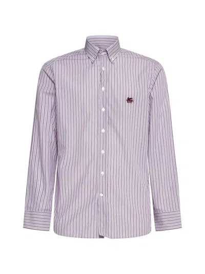 Etro Roma Striped Cotton Shirt In Multi