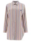 Etro Oversized Multicolor Shirt With Stripe Motif And Pegasus Embroidery In Cotton Woman In Multicolor