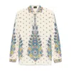 Etro Ivory Paisley Print Silk Twill Shirt In Multicolor