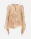 Etro Multicolour Silk Blouse With Ruffles In Multicolour