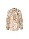 Etro Pleated Paisley Print Cotton Shirt In Multicolour