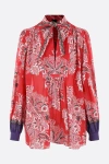 Etro Pintucked Floral-print Cotton And Silk-blend Voile Blouse In Multicolour