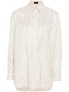 Etro Pegaso-embroidered Striped Shirt In Multicolour