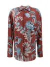 Etro Bordeaux Shirt With All-over Paisley Motiv In Multicolour