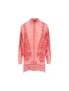 Etro Printed Button-up Silk Shirt In Pink