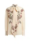Etro Silk Blouse With Placed Print In Pink