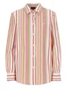 Etro Striped Jacquard Cotton Shirt In Pink