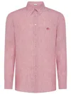 ETRO ETRO LINEN SHIRT WITH EMBROIDERED LOGO ON THE CHEST