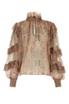 Etro Ruffled Paisley-print Silk Blouse In Printed