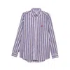 Etro Striped Floral Shirt In Purple