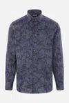 Etro Satin Shirt With Paisley Max Flowers Print In Red
