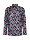 Etro Medallion Print Silk Shirt In Stampa F.do Bejge