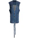 Etro Denim Waist Coat In Variante Abbinata