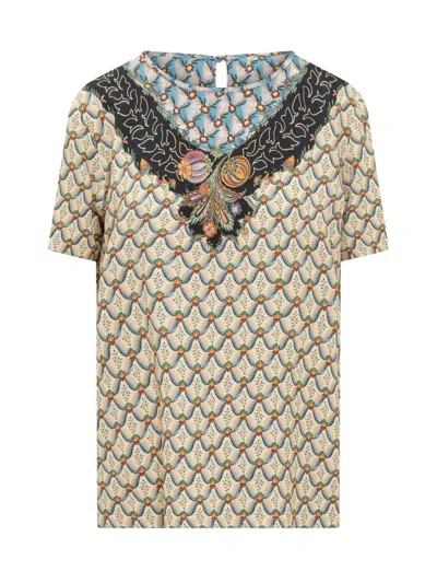 Etro Graphic-print Short-sleeved Blouse In Multi