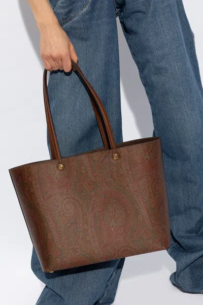 Etro Large Paisley Jacquard Shopper Tote Bag In Multicolour