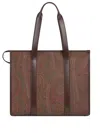 Etro Bauletto Handbag With Paisley Pattern And Leather Lining In Brown
