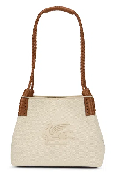 Etro Shopping Bag Libra In Fabric In Metallic