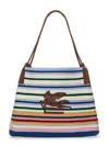 Etro 'libra' Multicolor Shoulder Bag With Maxi Logo On The Front In Multicolour
