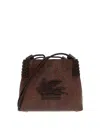Etro Mini Libra Tote Bag Paisley Jacquard Fabric In Black