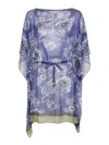 Etro Floral-print Mini Dress Coverup In Blue